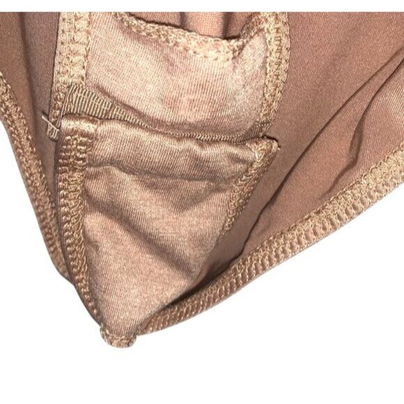 And Now This Womens Tan Sleeveless Bodysuit L Polyester/Spandex Blend Snap Closu - Picture 8 of 11